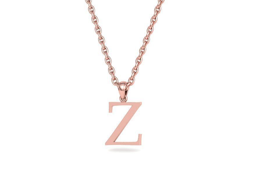 Z INITIAL LETTER NECKLACE printable 3dmodel 3D print model 3D print model_1
