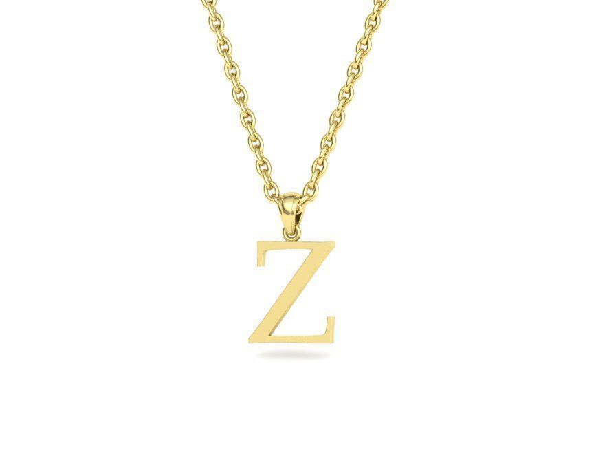 Z INITIAL LETTER NECKLACE printable 3dmodel 3D print model 3D print model_3
