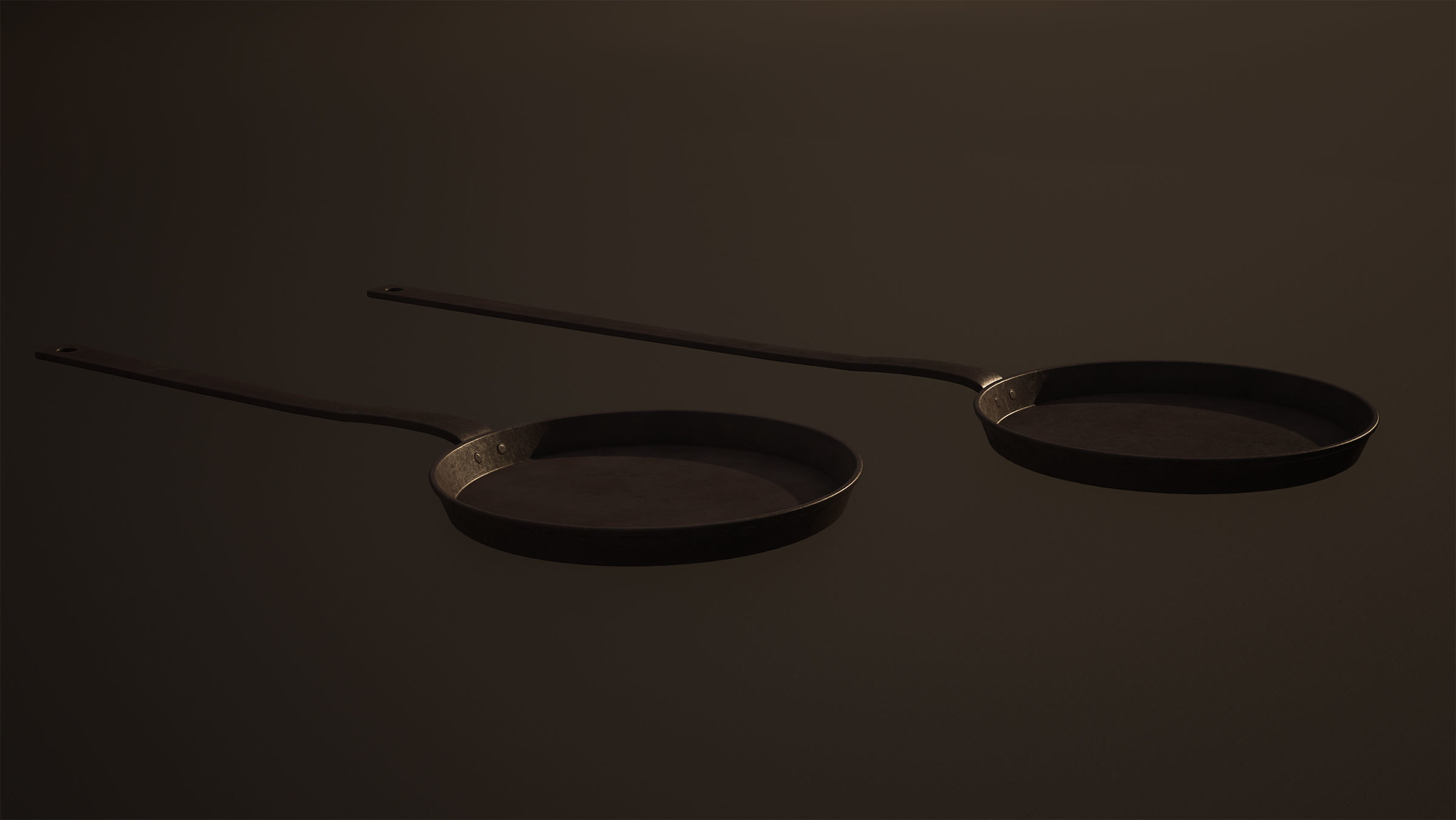 Frying Pans Game-Ready Low-poly 3D model_1