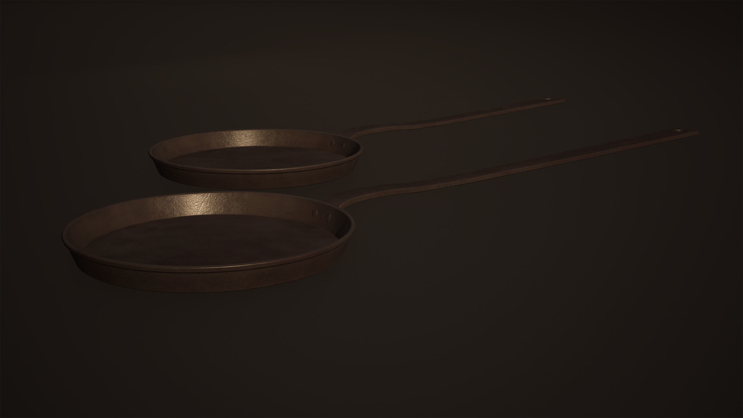 Frying Pans Game-Ready Low-poly 3D model_2