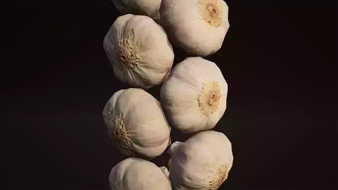 Garlics Game Ready garlic Low-poly 3D model