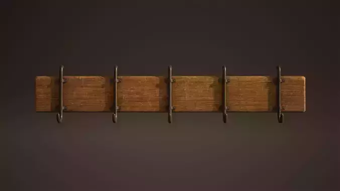 Hanger Game Ready wooden coat rack with hooks