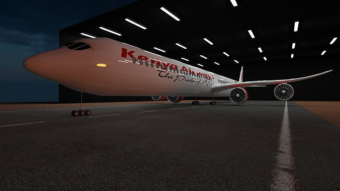 Plane kenyan airlines boeing 3D print model