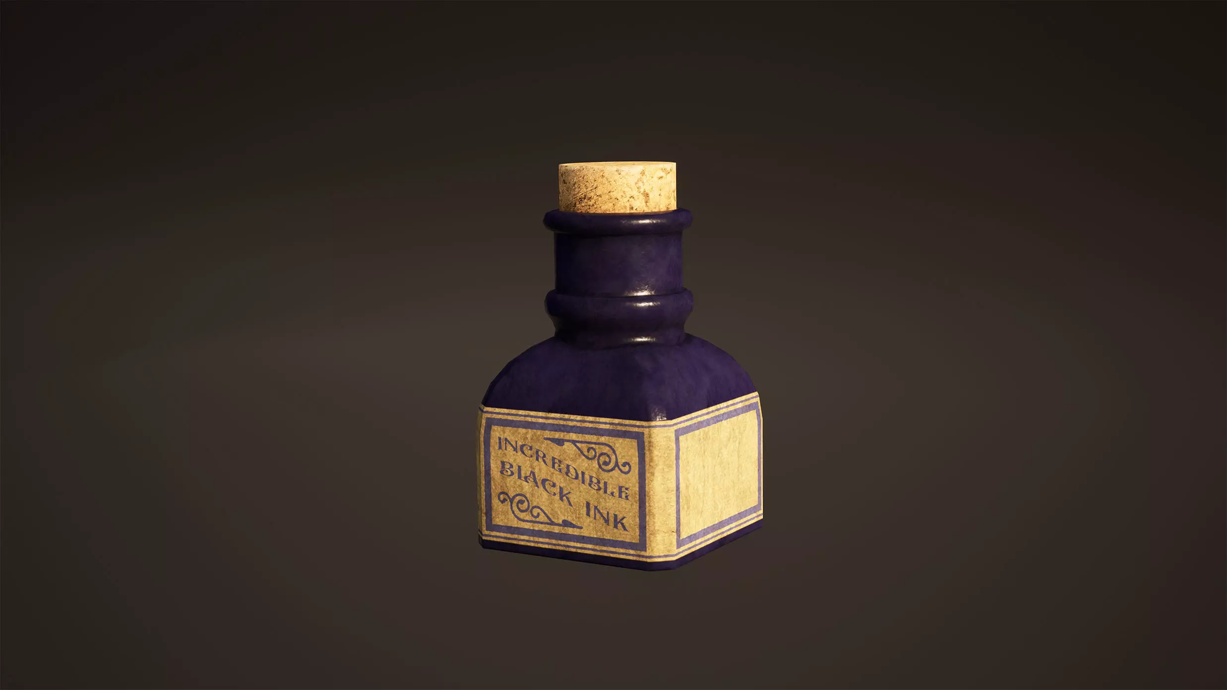 Ink Bottle Game Ready Low-poly 3D model_0