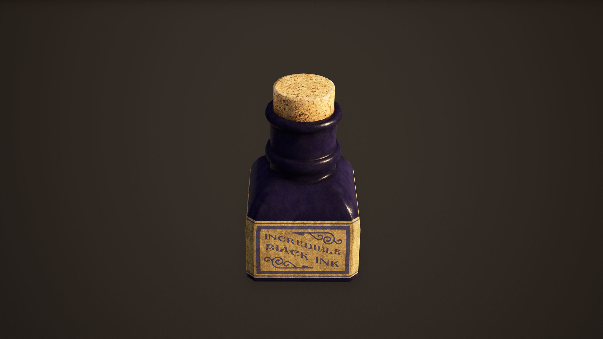 Ink Bottle Game Ready Low-poly 3D model_4