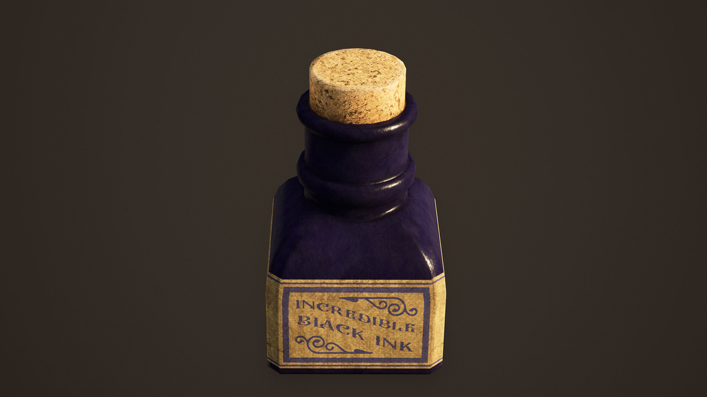 Ink Bottle Game Ready Low-poly 3D model_5