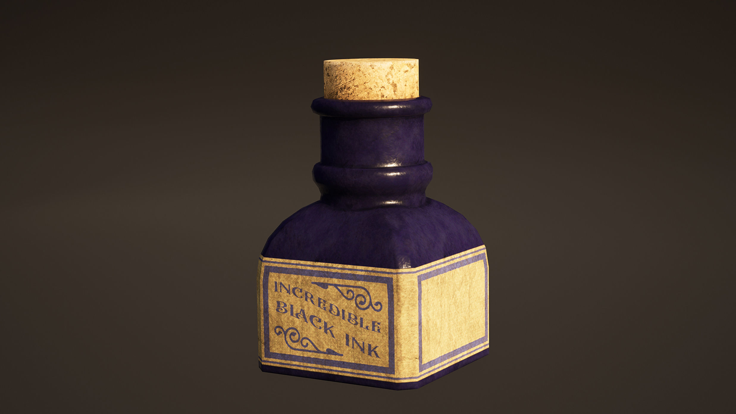 Ink Bottle Game Ready Low-poly 3D model_3