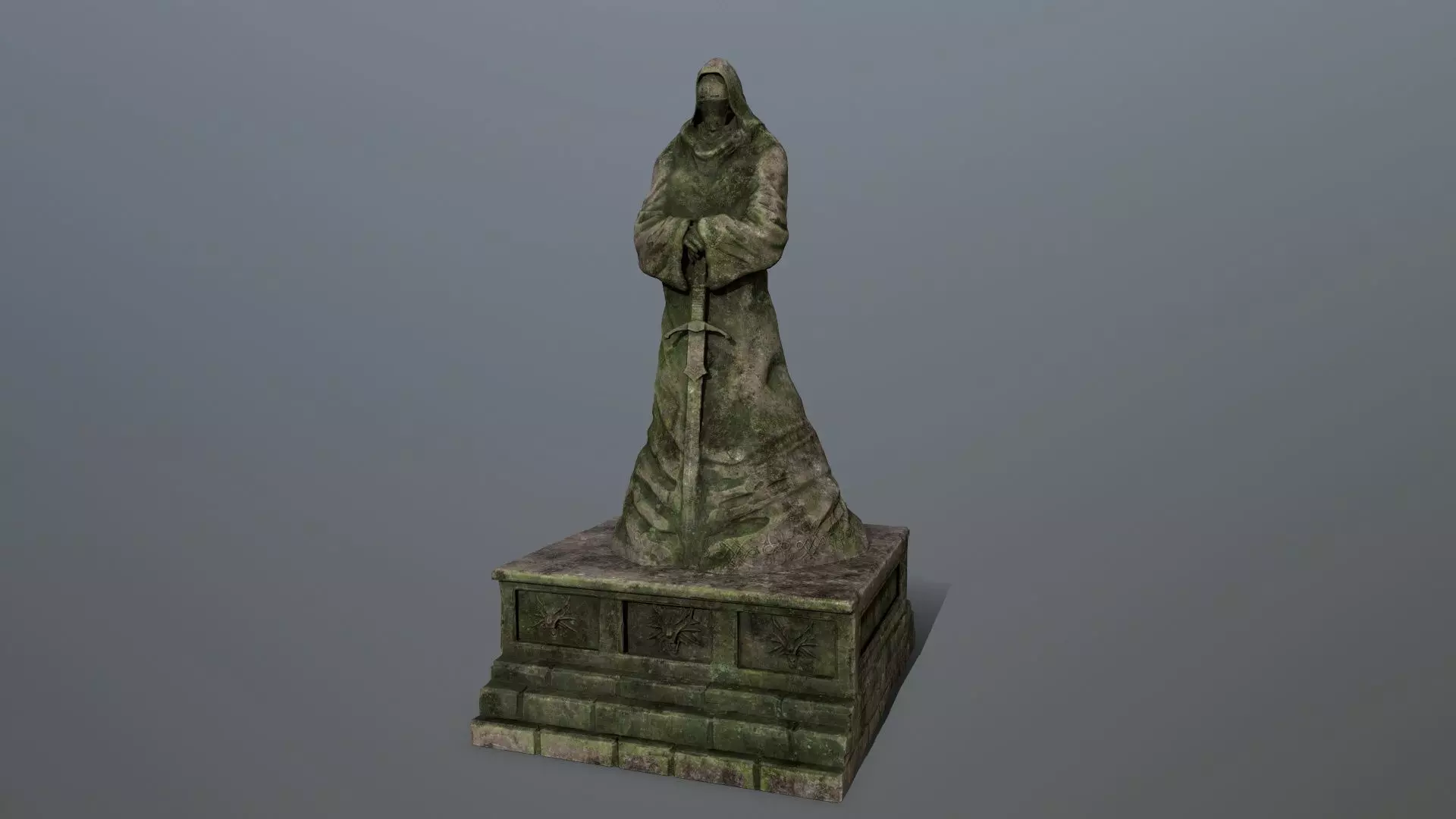 old statue 4 Low-poly 3D model_0