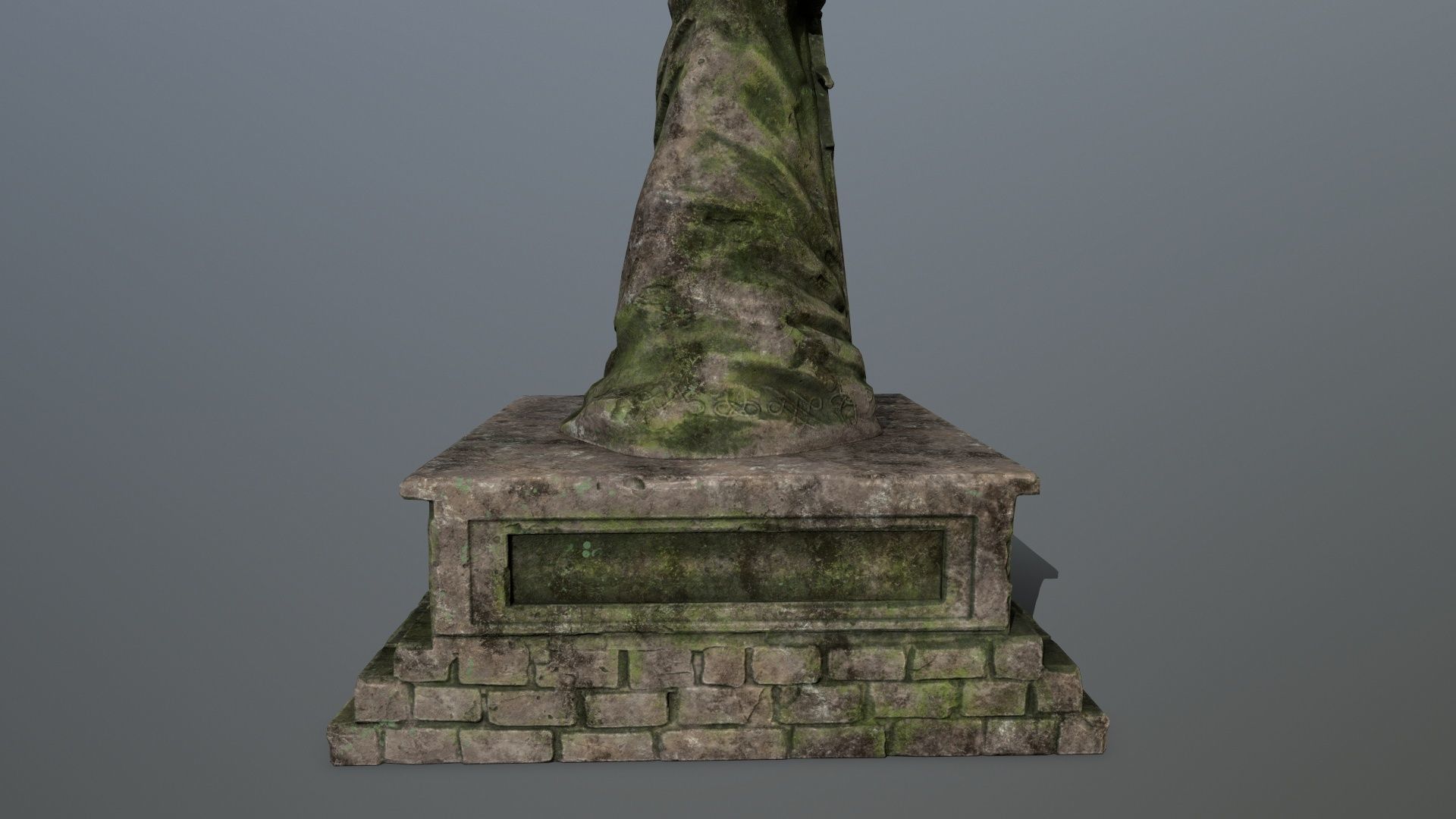 old statue 4 Low-poly 3D model_10
