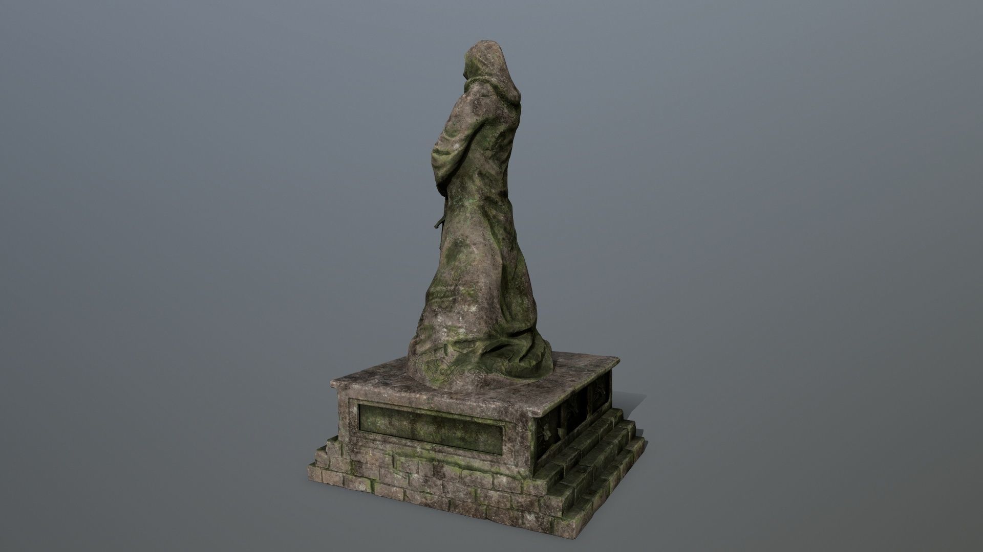 old statue 4 Low-poly 3D model_5