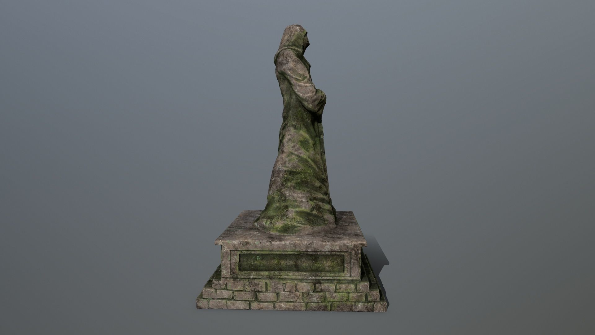 old statue 4 Low-poly 3D model_2
