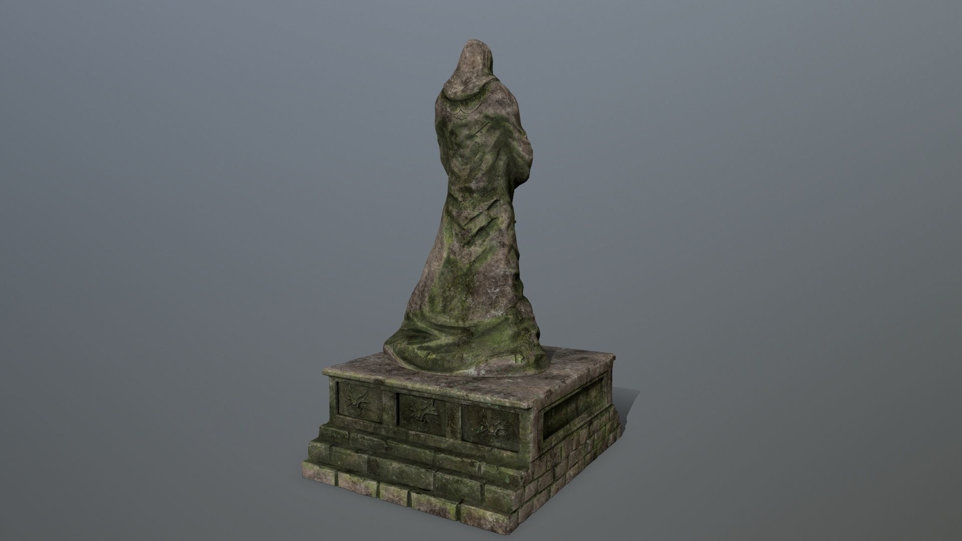 old statue 4 Low-poly 3D model_3