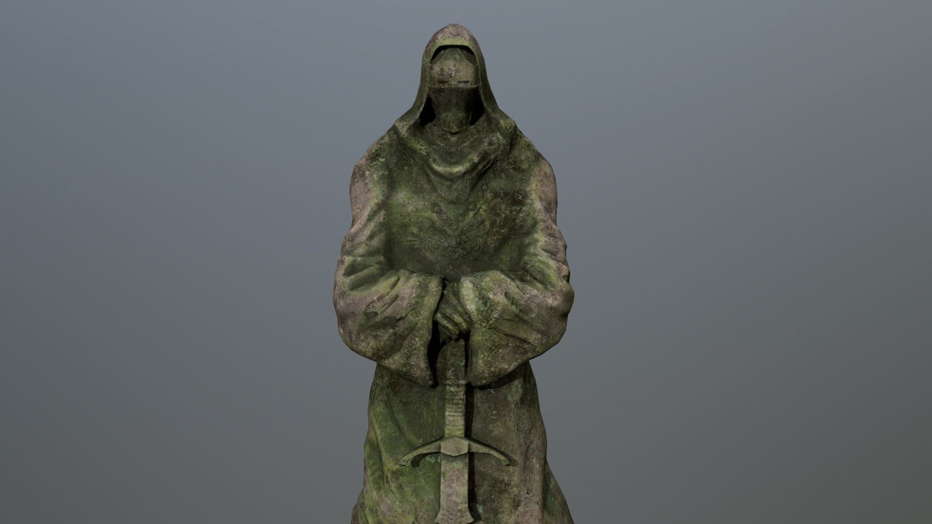 old statue 4 Low-poly 3D model_8