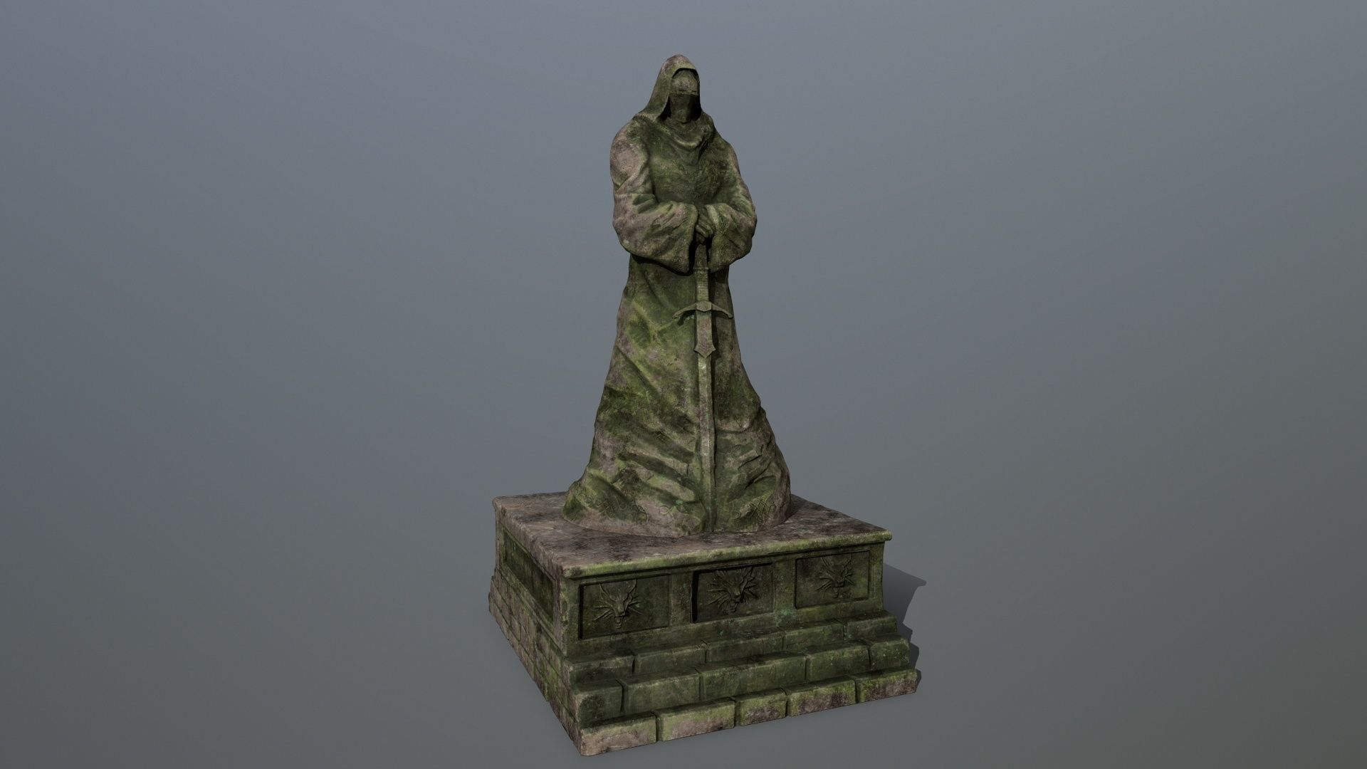 old statue 4 Low-poly 3D model_1