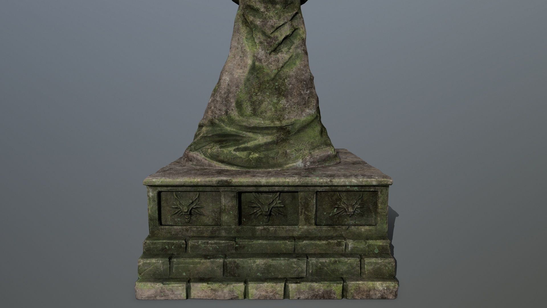 old statue 4 Low-poly 3D model_11