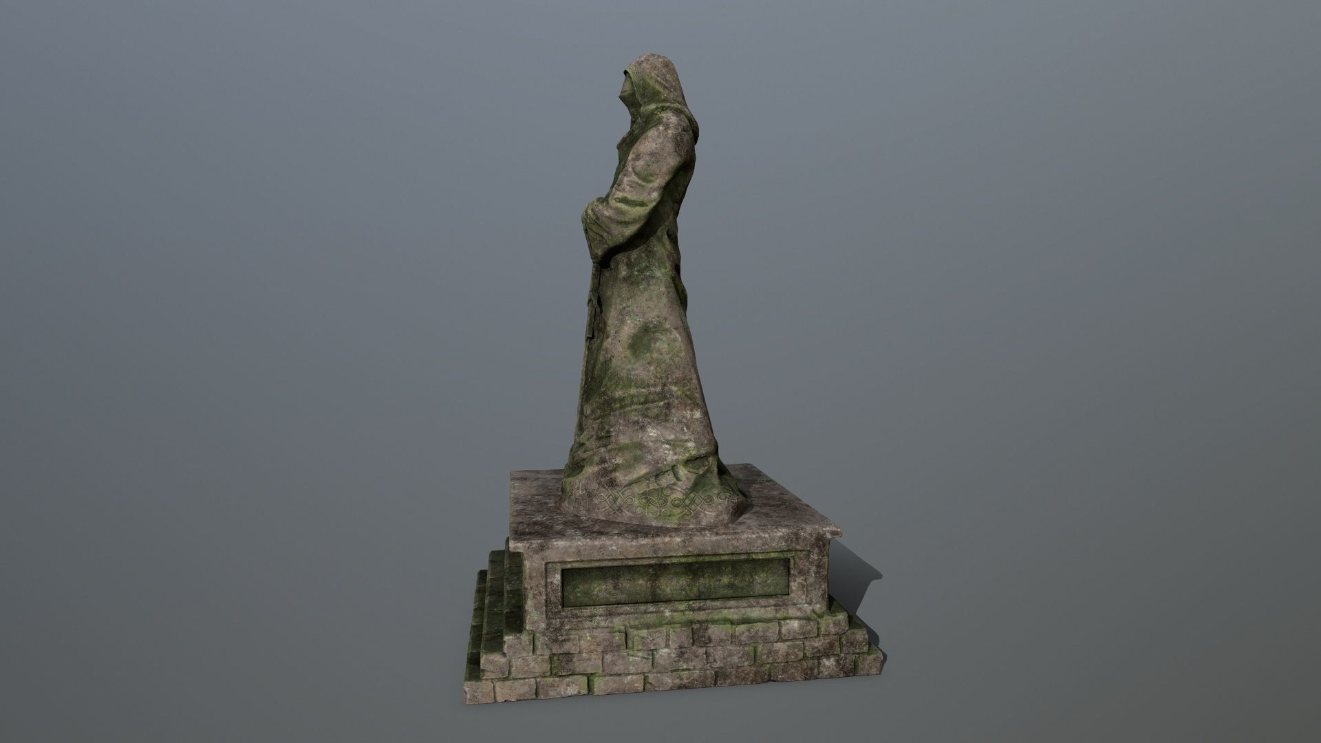 old statue 4 Low-poly 3D model_6