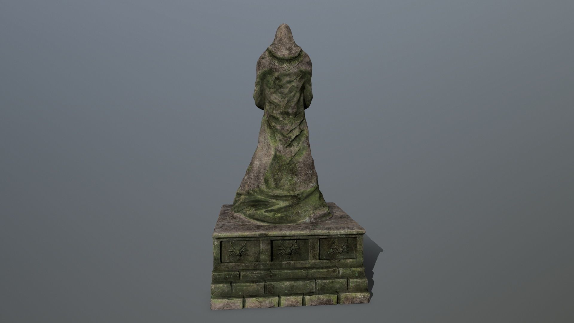 old statue 4 Low-poly 3D model_4