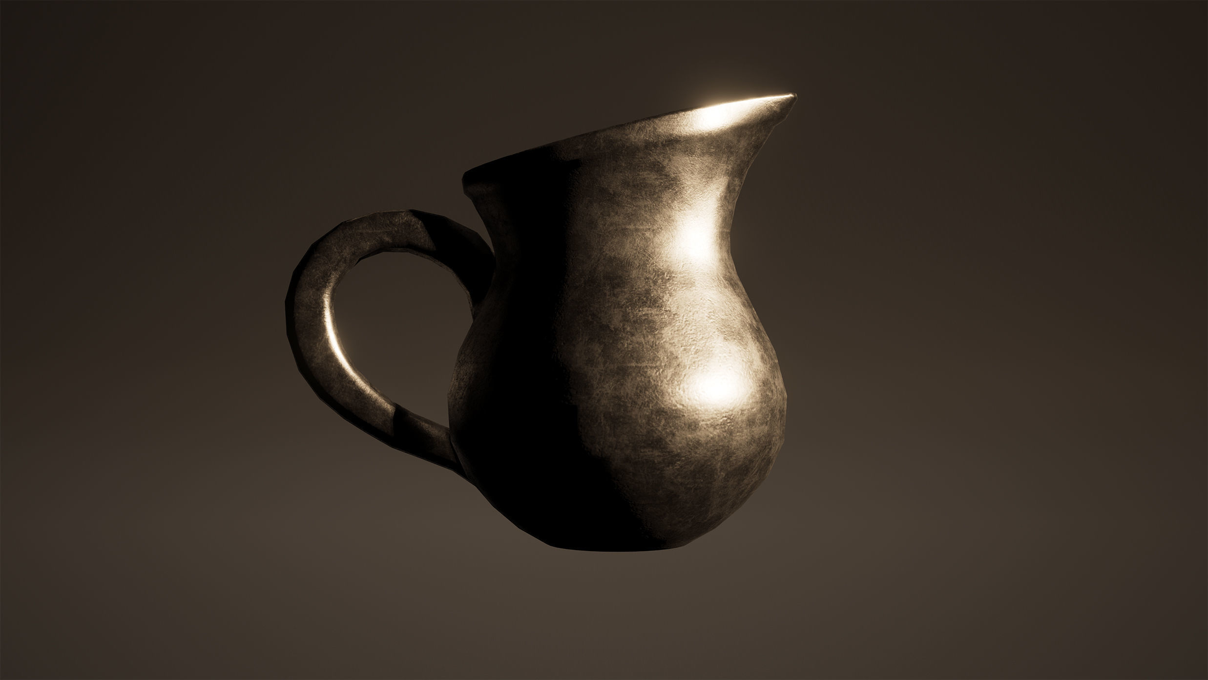 Jug Game Ready metal pitcher Low-poly 3D model_3