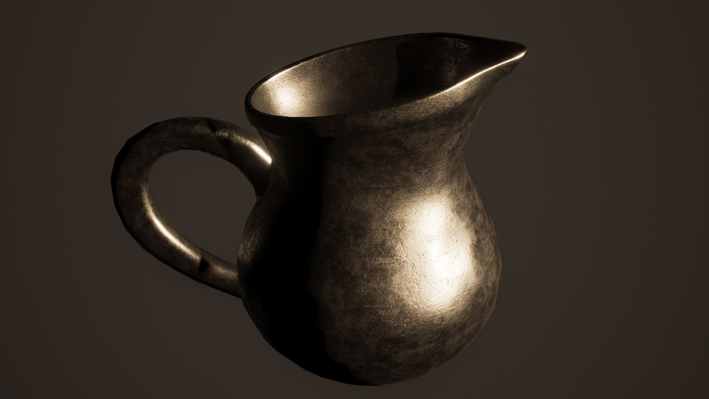 Jug Game Ready metal pitcher Low-poly 3D model_5