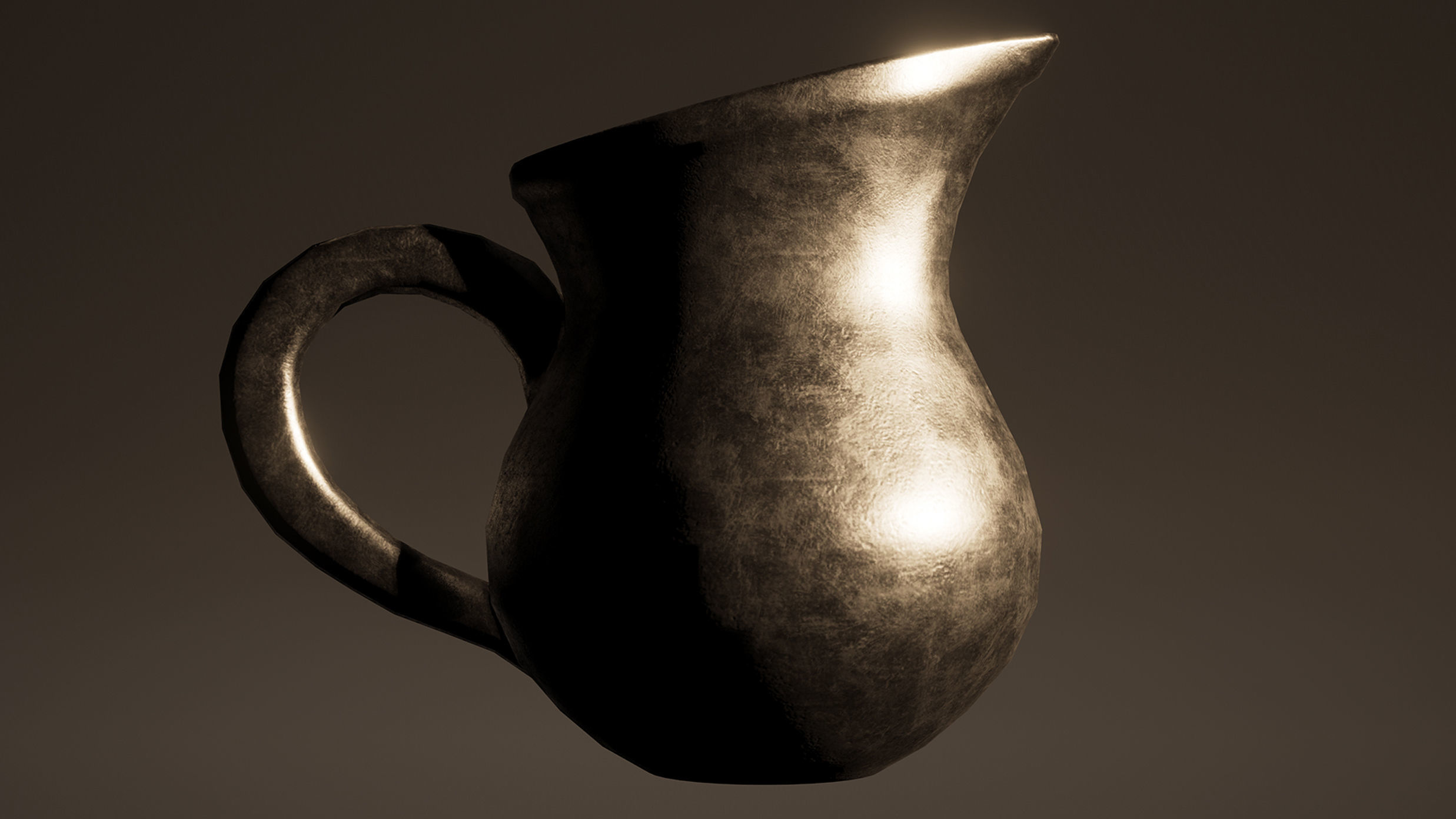 Jug Game Ready metal pitcher Low-poly 3D model_4