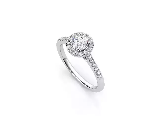 ZDR045 halo diamond engagement ring