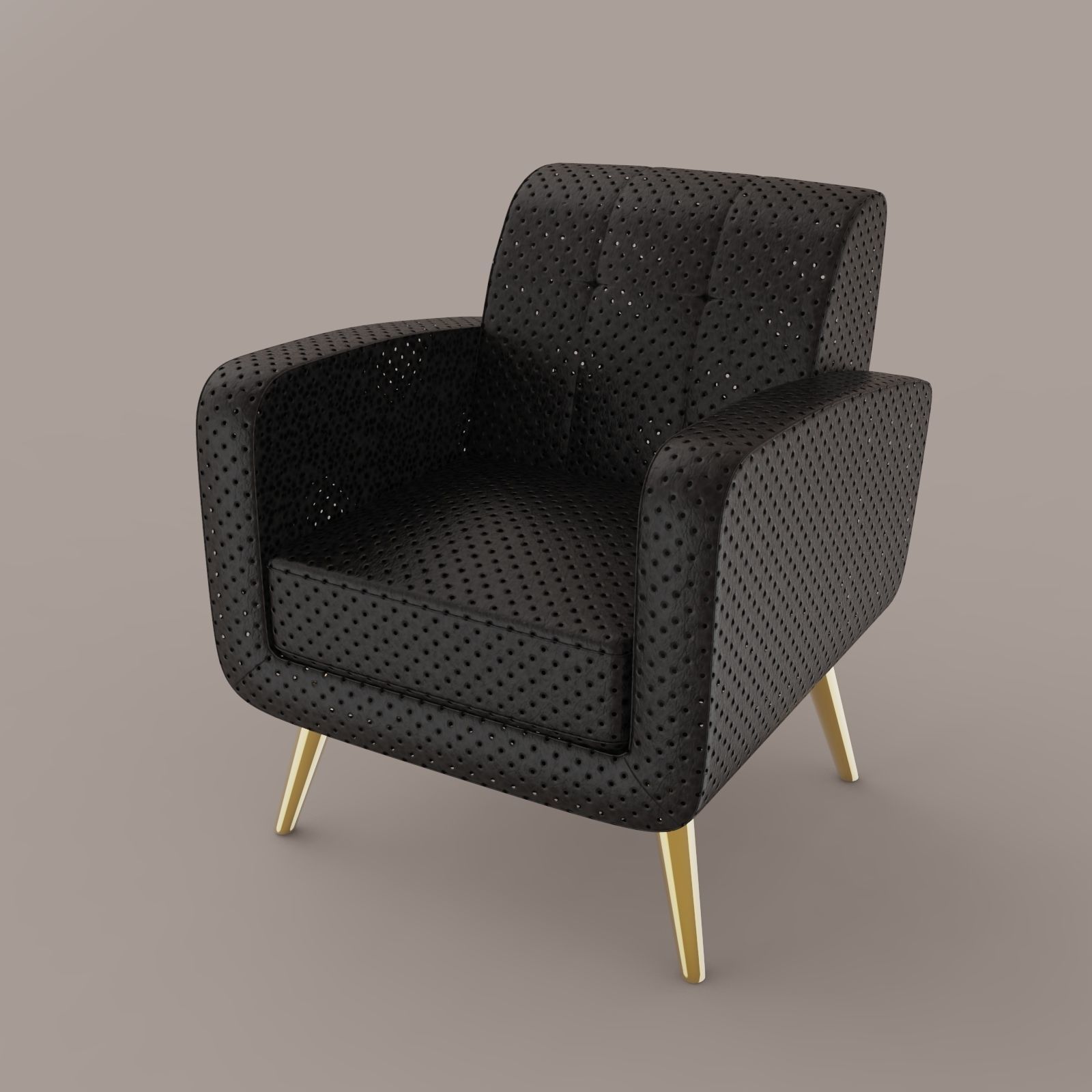 Single Arm Couch Low-poly 3D model_9