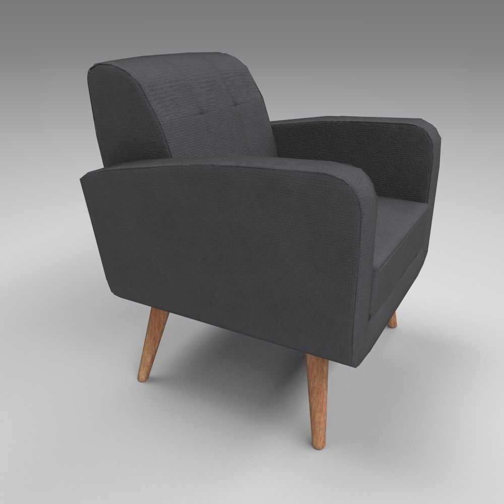 Single Arm Couch Low-poly 3D model_1