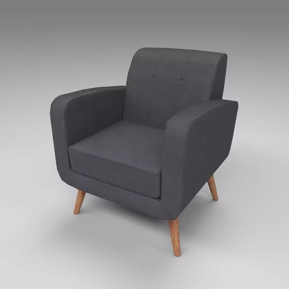 Single Arm Couch Low-poly 3D model_0