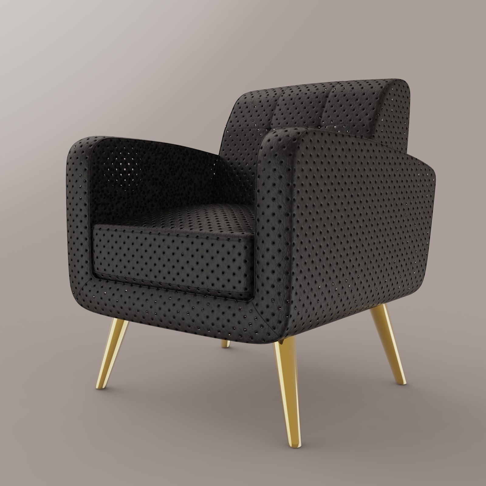 Single Arm Couch Low-poly 3D model_8