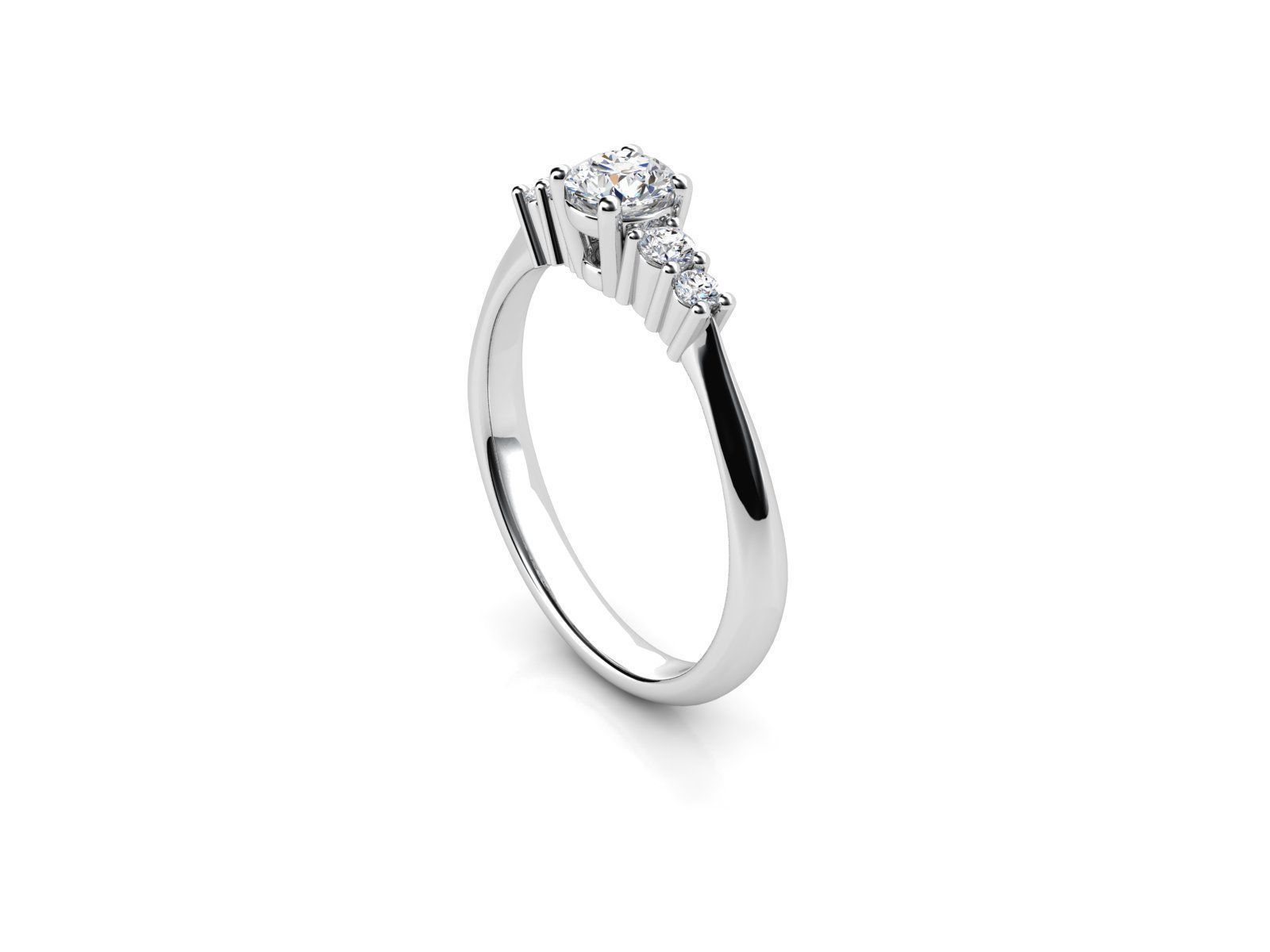 ZDR047 SET diamond engagement ring gold 3D print model_1