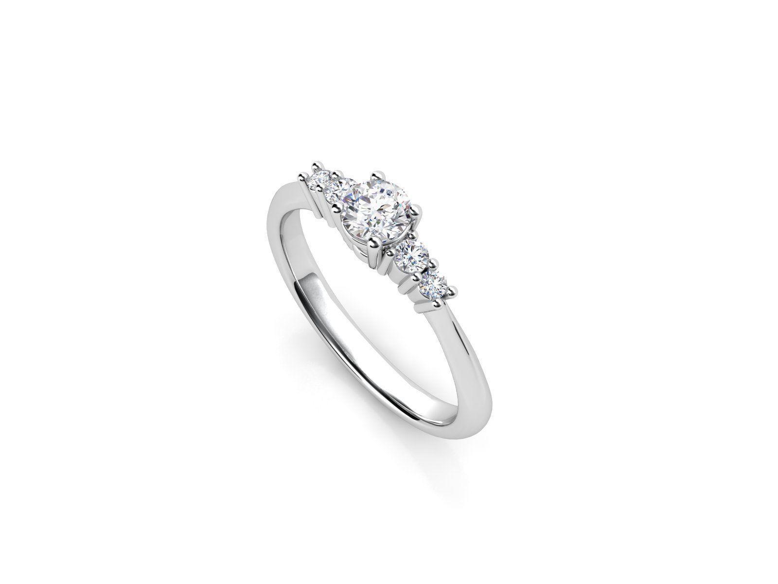 ZDR047 SET diamond engagement ring gold 3D print model_2
