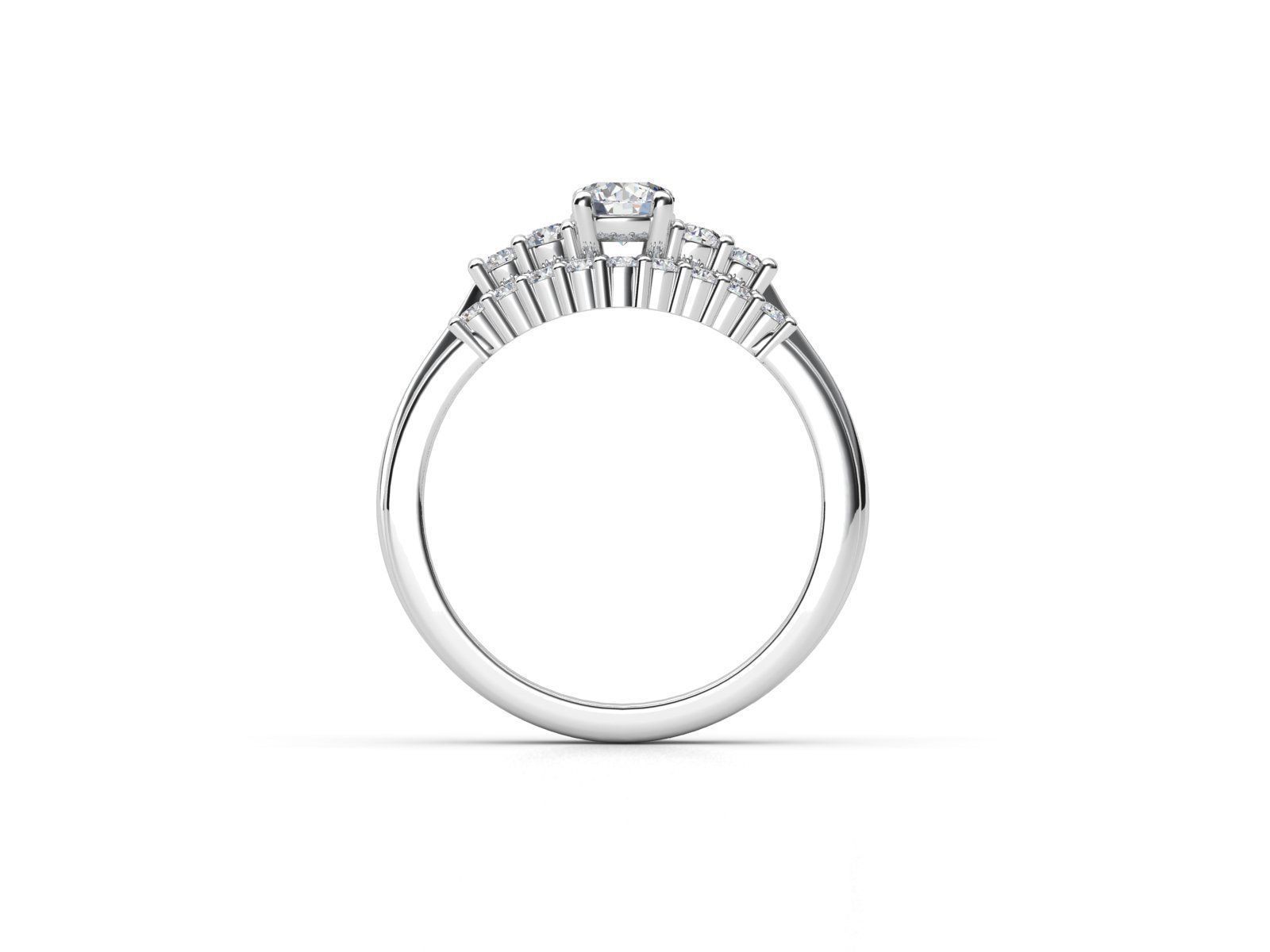 ZDR047 SET diamond engagement ring gold 3D print model_3