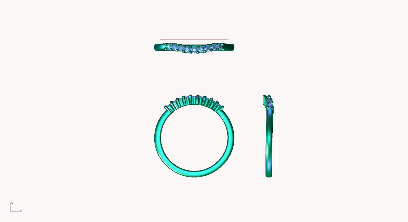 ZDR047 SET diamond engagement ring gold 3D print model_13