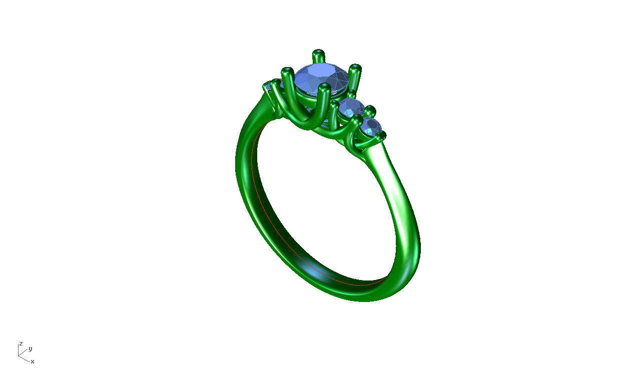 ZDR047 SET diamond engagement ring gold 3D print model_8