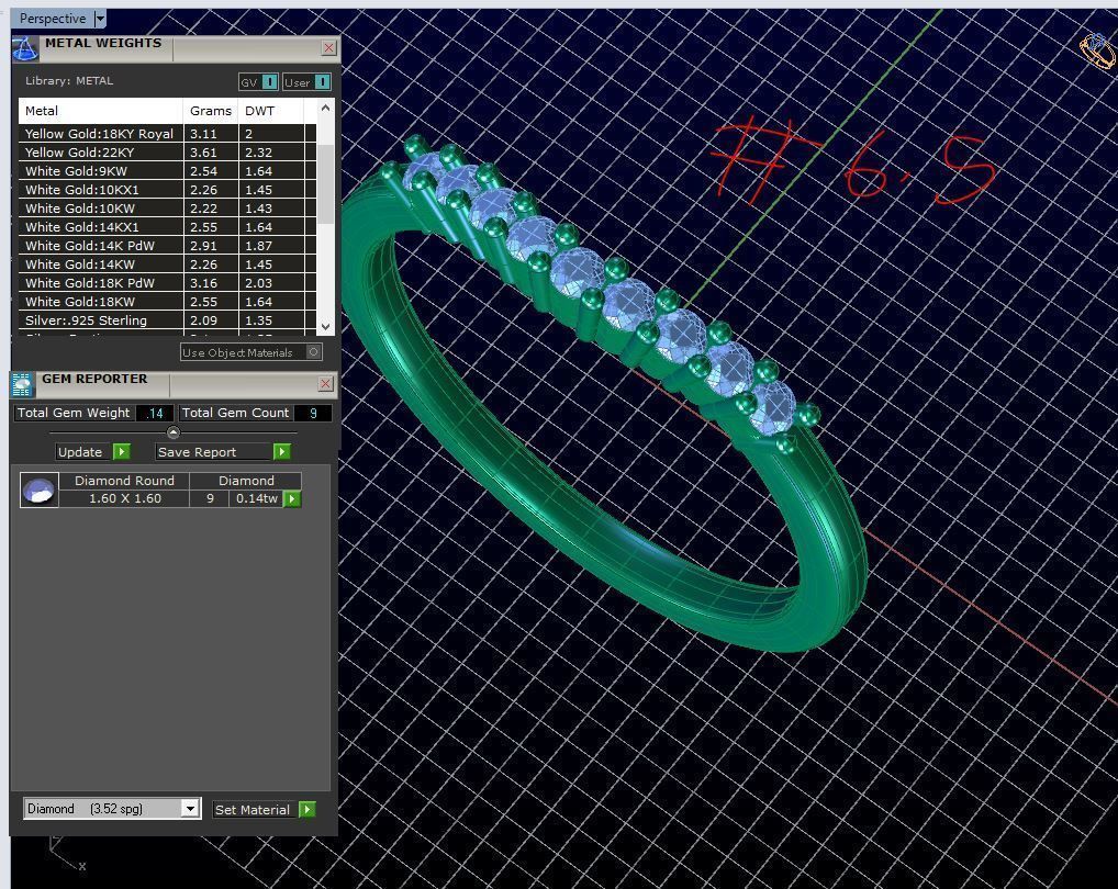 ZDR047 SET diamond engagement ring gold 3D print model_7