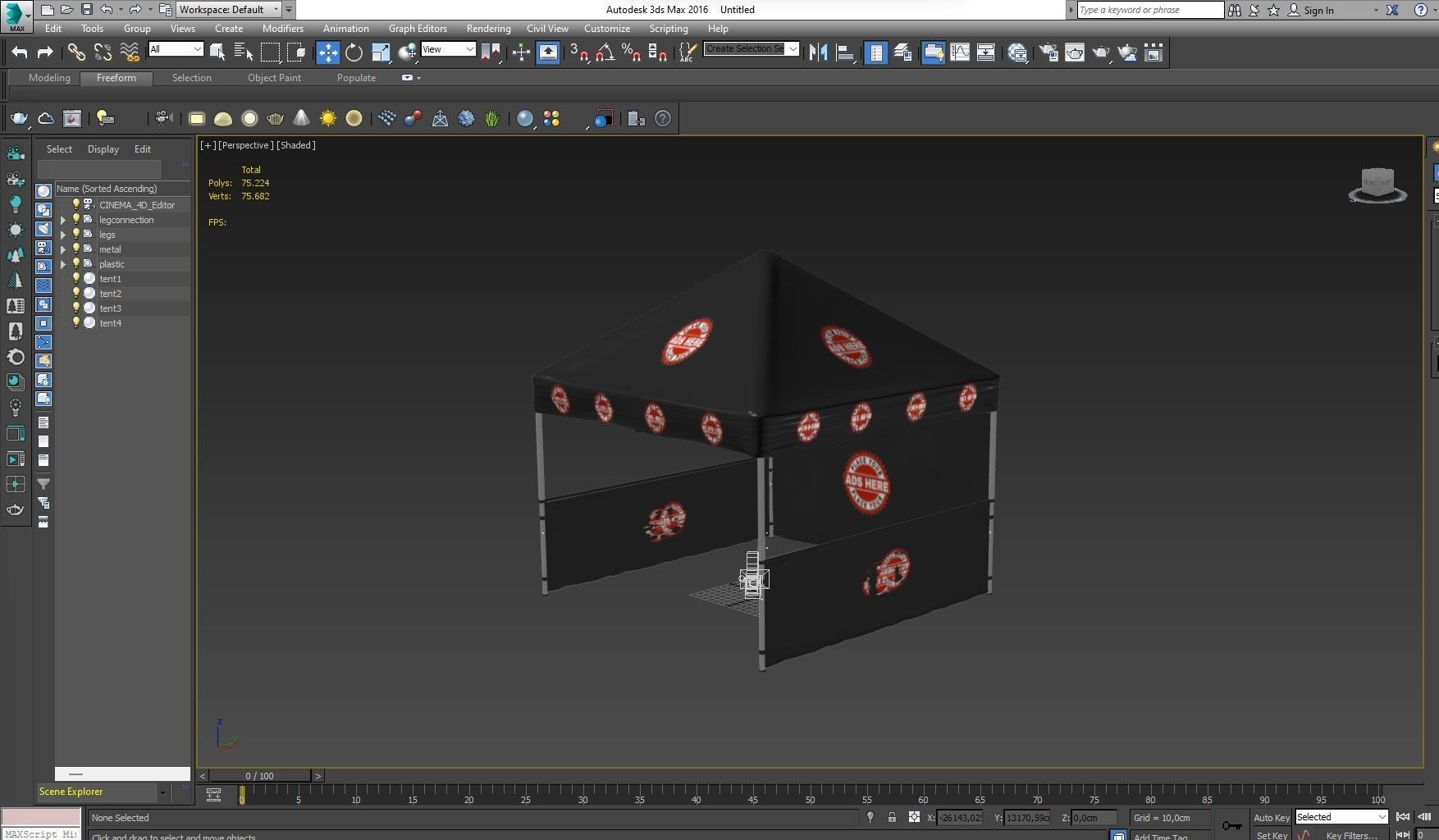 Event Tent 2  4x4 3D model_24