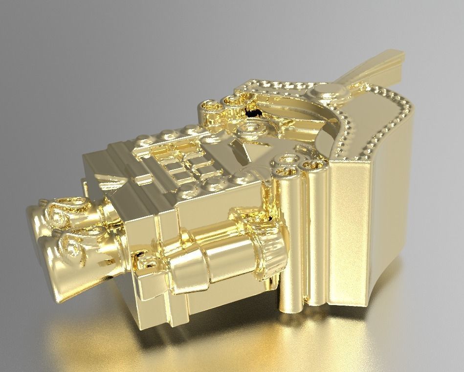 nutcracker golden robot 3D print model_2
