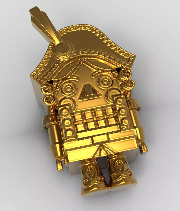 nutcracker golden robot 3D print model_0