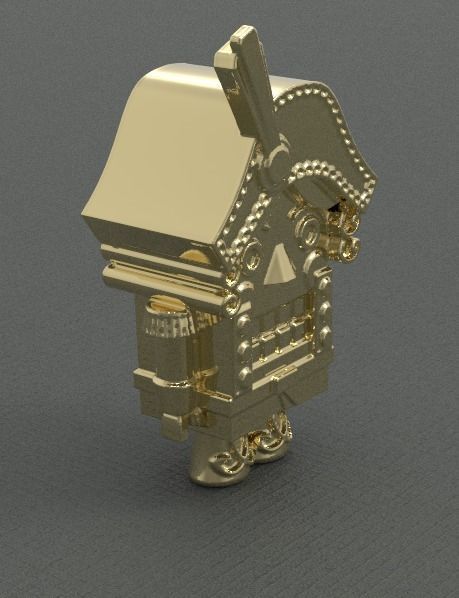 nutcracker golden robot 3D print model_1