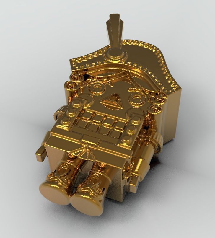nutcracker golden robot 3D print model_4