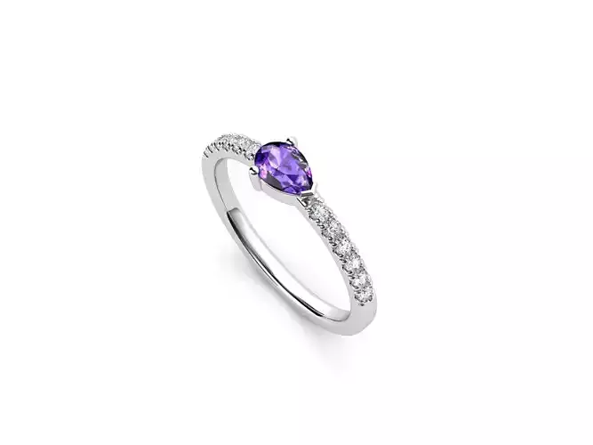 ZDR048 amethyst and diamond ring