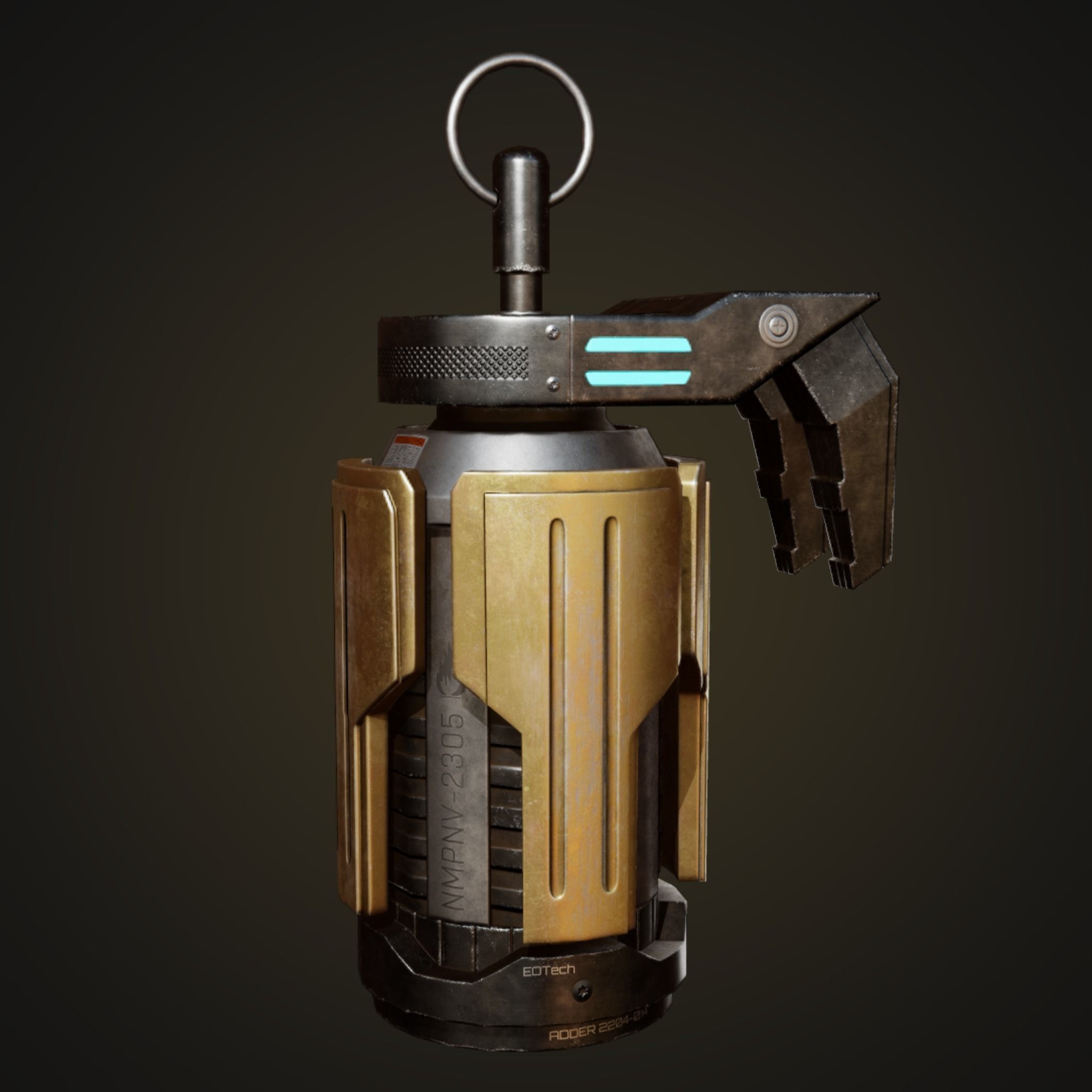 Grenade sci-fi Low-poly 3D model_5
