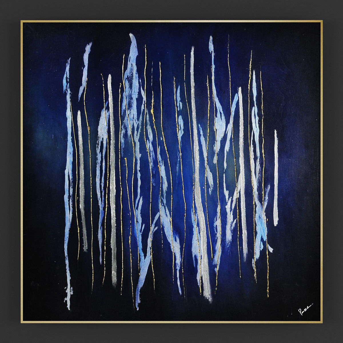 Pictures135 abstract painting with lines 3D model_1