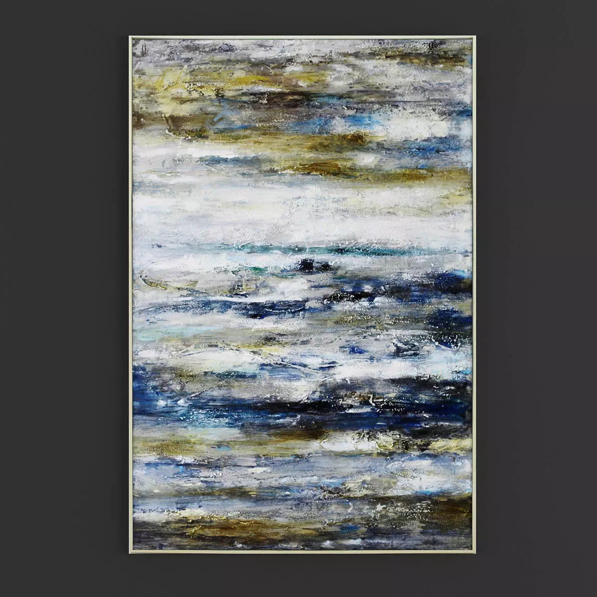 Pictures136 abstract painting of waves on wall 3D model_0