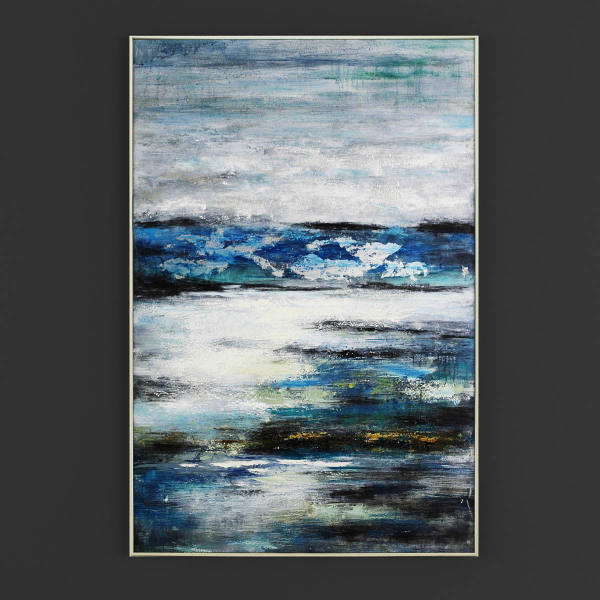 Pictures136 abstract painting of waves on wall 3D model_1