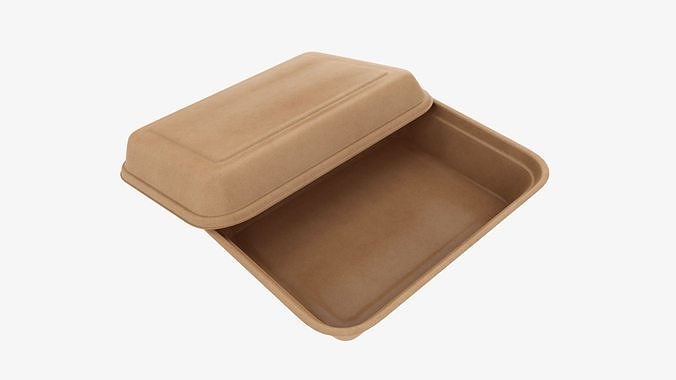 Take away lunch cardboard box 01 3D model