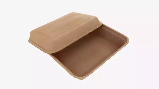 Take away lunch cardboard box 01 3D model
