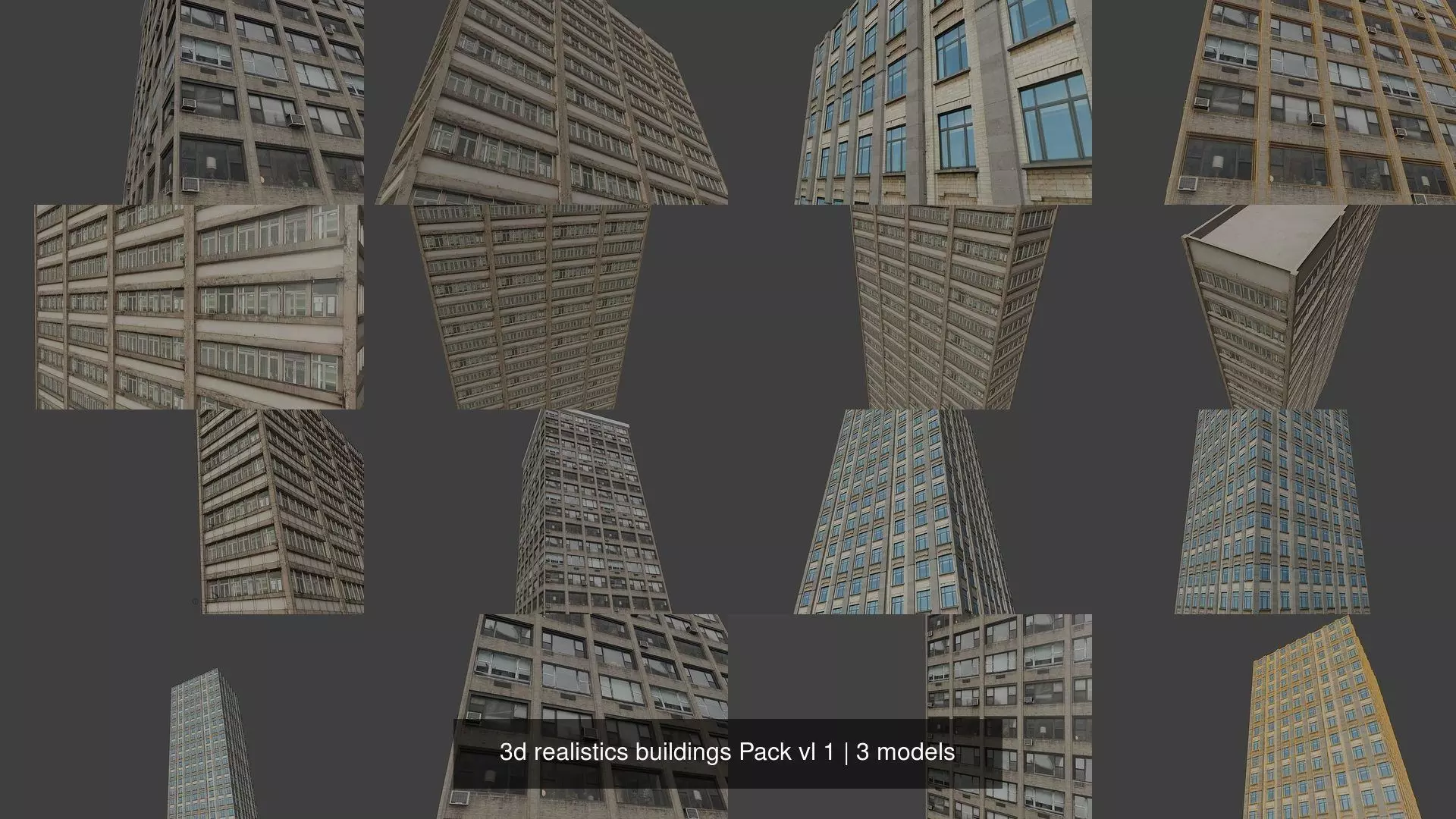 3d realistics buildings Pack vl 1 3D Model Collection_0