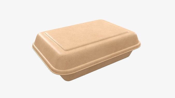 Take away lunch cardboard box 01 closed 3D model