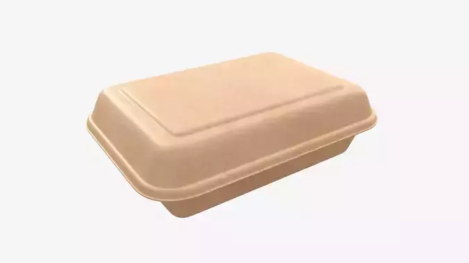 Take away lunch cardboard box 01 closed 3D model